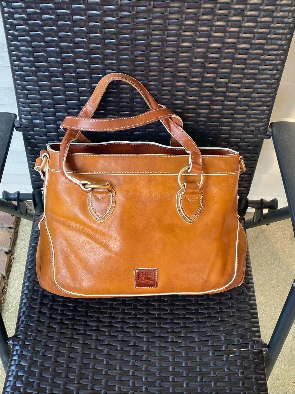 Vintage Dooney&Bourke Florentino Edge Shopper in English Tan